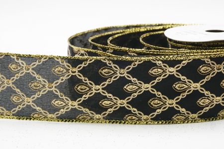 Ruban métallique à fil Luxe Diamond Droplet Noir - Or_KF9690G-53G