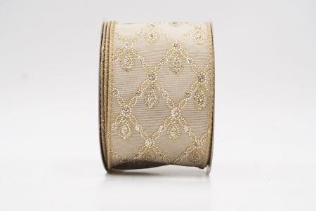 Ruban métallique à fil Luxe Diamond Droplet Marron Clair_KF9690GC-13-183