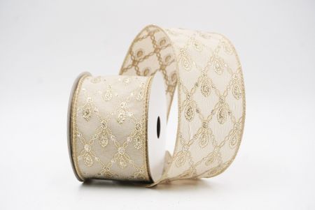 Ruban métallique à fil Luxe Diamond Droplet Marron Clair_KF9690GC-13-183