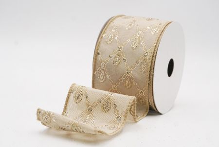 Ruban métallique à fil Luxe Diamond Droplet Marron Clair_KF9690GC-13-183