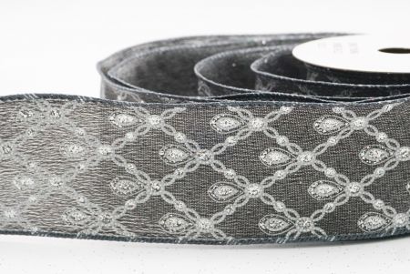 Gris - Argent Luxe Diamant Goutte Métallique Ruban Fil_KF9690GC-50-123