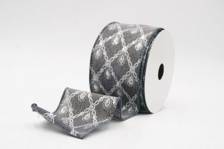 Gris - Argent Luxe Diamant Goutte Métallique Ruban Fil_KF9690GC-50-123