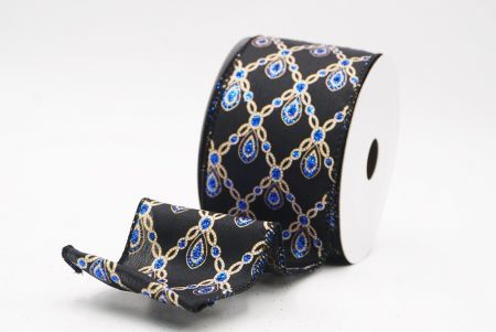 Noir - Bleu Luxe Diamant Goutte Métallique Ruban Fil_KF9690GC-53B-53