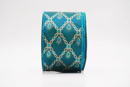 Bleu Clair Luxe Diamant Goutte Métallique Ruban Fil_KF9690GC-55-55