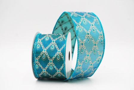 Bleu Clair Luxe Diamant Goutte Métallique Ruban Fil_KF9690GC-55-55