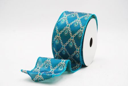 Bleu Clair Luxe Diamant Goutte Métallique Ruban Fil_KF9690GC-55-55