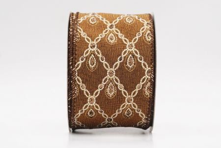 Marron Luxe Diamant Goutte Métallique Ruban Fil_KF9690GC-58-58