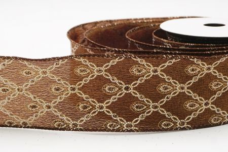 Marron Luxe Diamant Goutte Métallique Ruban Fil_KF9690GC-58-58
