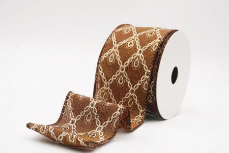 Marron Luxe Diamant Goutte Métallique Ruban Fil_KF9690GC-58-58