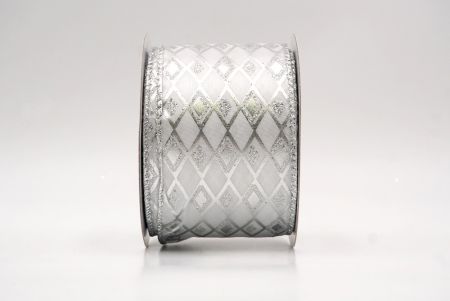 Ruban en fil câblé blanc à motif de diamant scintillant_KF9691G-1