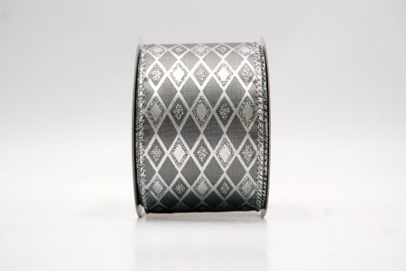 Ruban en fil câblé gris à motif de diamant scintillant_KF9691G-50