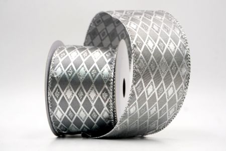 Ruban en fil câblé gris à motif de diamant scintillant_KF9691G-50