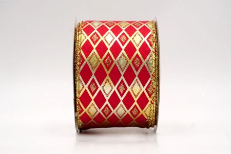Ruban en fil câblé rouge à motif de diamant scintillant_KF9691G-7