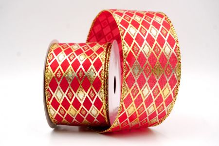 Ruban en fil câblé rouge à motif de diamant scintillant_KF9691G-7