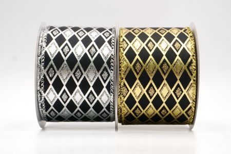 Ruban à paillettes en fil de fer à motif diamant_KF9691