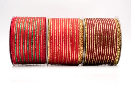 Glitter Thin Stripe Wired Ribbon - Glitter Thin Stripe Wired Ribbon