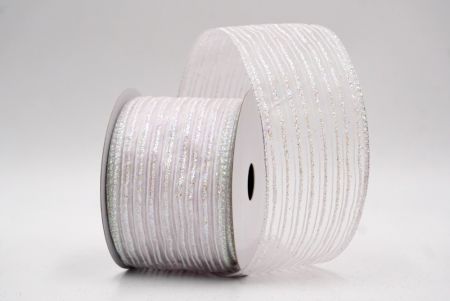 Λευκή Διαφανής_Γκλίτερ Λεπτή Ράγα Σατέν Κορδέλα_KF9692GN-1N