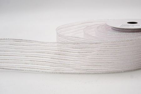 Λευκή Διαφανής_Γκλίτερ Λεπτή Ράγα Σατέν Κορδέλα_KF9692GN-1N