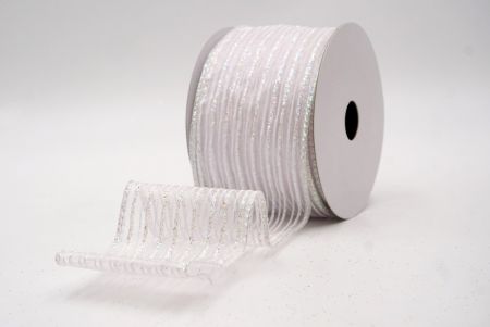 Λευκή Διαφανής_Γκλίτερ Λεπτή Ράγα Σατέν Κορδέλα_KF9692GN-1N