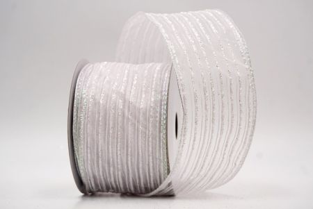 Λευκή Διαφανής_Γκλίτερ Λεπτή Ράγα Σατέν Κορδέλα_KF9692GN-1