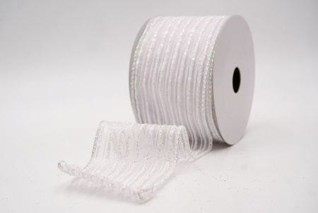 Λευκή Διαφανής_Γκλίτερ Λεπτή Ράγα Σατέν Κορδέλα_KF9692GN-1