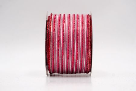Λευκή/Κόκκινη Διαφανής_Γκλίτερ Λεπτή Ράγα Σατέν Κορδέλα_KF9694GR-1R
