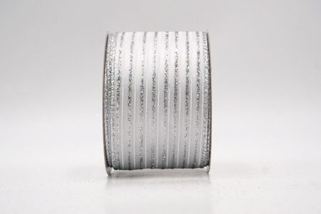 Λευκή_Γκλίτερ Λεπτή Ράγα Σατέν Κορδέλα_KF9695G-1