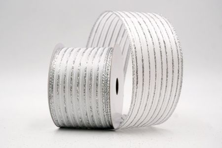 Λευκή_Γκλίτερ Λεπτή Ράγα Σατέν Κορδέλα_KF9695G-1