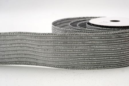 Γκρίζα_Γκλίτερ Λεπτή Ράγα Σατέν Κορδέλα_KF9695G-50