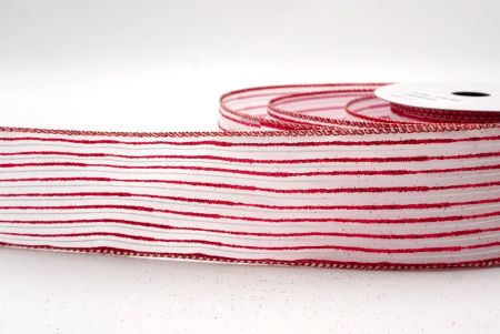Λευκή/Κόκκινη_Γκλίτερ Λεπτή Ράγα Σατέν Κορδέλα_KF9695GR-1R
