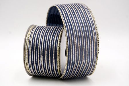 Ναυτικό Μπλε_Γκλίτερ Λεπτή Ράγα Σατέν Κορδέλα_KF9695GV-4