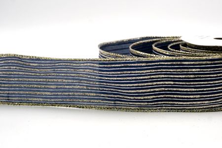 Ναυτικό Μπλε_Γκλίτερ Λεπτή Ράγα Σατέν Κορδέλα_KF9695GV-4