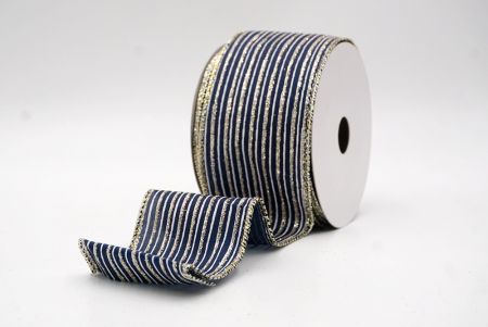 Ναυτικό Μπλε_Γκλίτερ Λεπτή Ράγα Σατέν Κορδέλα_KF9695GV-4