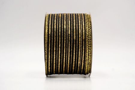 Μαύρη_Γκλίτερ Λεπτή Ράβδος Σατέν Κορδέλα_KF9697G-53