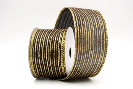 Μαύρη_Γκλίτερ Λεπτή Ράβδος Σατέν Κορδέλα_KF9697G-53