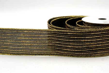 Μαύρη_Γκλίτερ Λεπτή Ράβδος Σατέν Κορδέλα_KF9697G-53