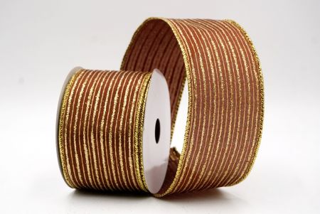 Καφέ_Γκλίτερ Λεπτή Ράβδος Σατέν Κορδέλα_KF9697G-58