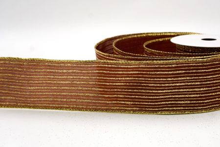 Καφέ_Γκλίτερ Λεπτή Ράβδος Σατέν Κορδέλα_KF9697G-58
