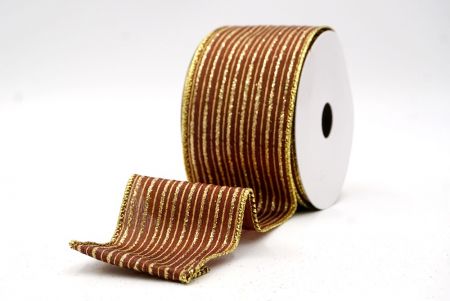 Καφέ_Γκλίτερ Λεπτή Ράβδος Σατέν Κορδέλα_KF9697G-58