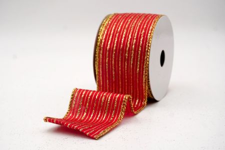 Κόκκινη_Γκλίτερ Λεπτή Ράβδος Σατέν Κορδέλα_KF9697G-7G