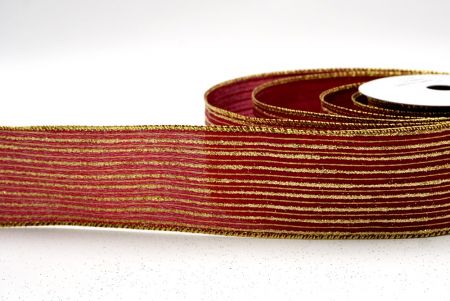 Βουργουνδία_Γκλίτερ Λεπτή Ράβδος Σατέν Κορδέλα_KF9697G-8