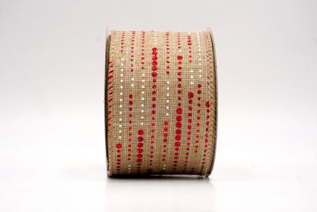 Khaki_Stripe Dot Pattern Wired Ribbon_KF9698GC-13-183