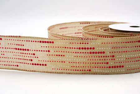 Khaki_Stripe Dot Pattern Wired Ribbon_KF9698GC-13-183