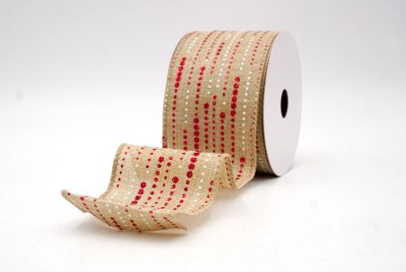 Khaki_Stripe Dot Pattern Wired Ribbon_KF9698GC-13-183