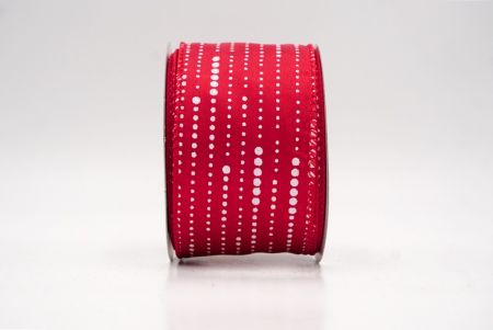 Red/White_Stripe Dot Pattern Wired Ribbon_KF9700GC-7-7