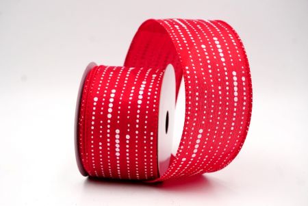 Red/White_Stripe Dot Pattern Wired Ribbon_KF9700GC-7-7