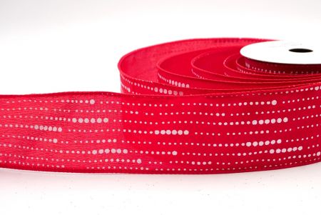 Red/White_Stripe Dot Pattern Wired Ribbon_KF9700GC-7-7