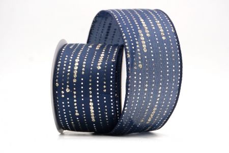 Navy Blue_Stripe Dot Pattern Wired Ribbon_KF9701GC-4-4