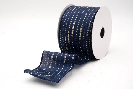 Navy Blue_Stripe Dot Pattern Wired Ribbon_KF9701GC-4-4