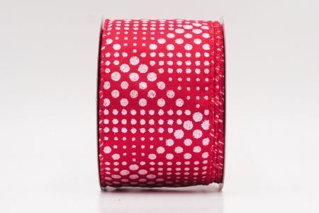 Czerwona elegancka wstążka z ornamentami na Boże Narodzenie_KF9702GC-7-7